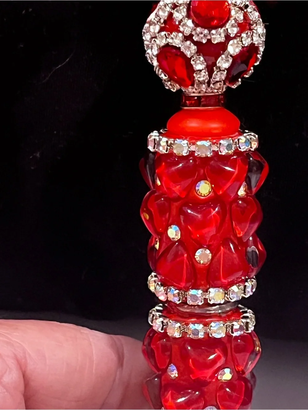 Designer-inspired Red Strawberry acrylic focal fancy beaded pen